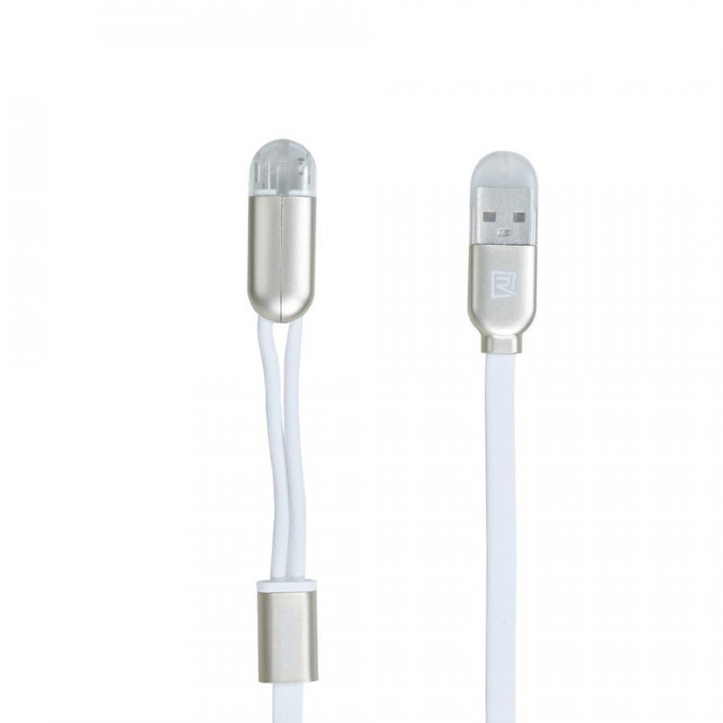 Dây cáp sạc cùng lúc 2 đầu Lightning và Micro Usb chính hãng Remax sạc cùng lúc 2 thiết bị - Sản phẩm chính hãng