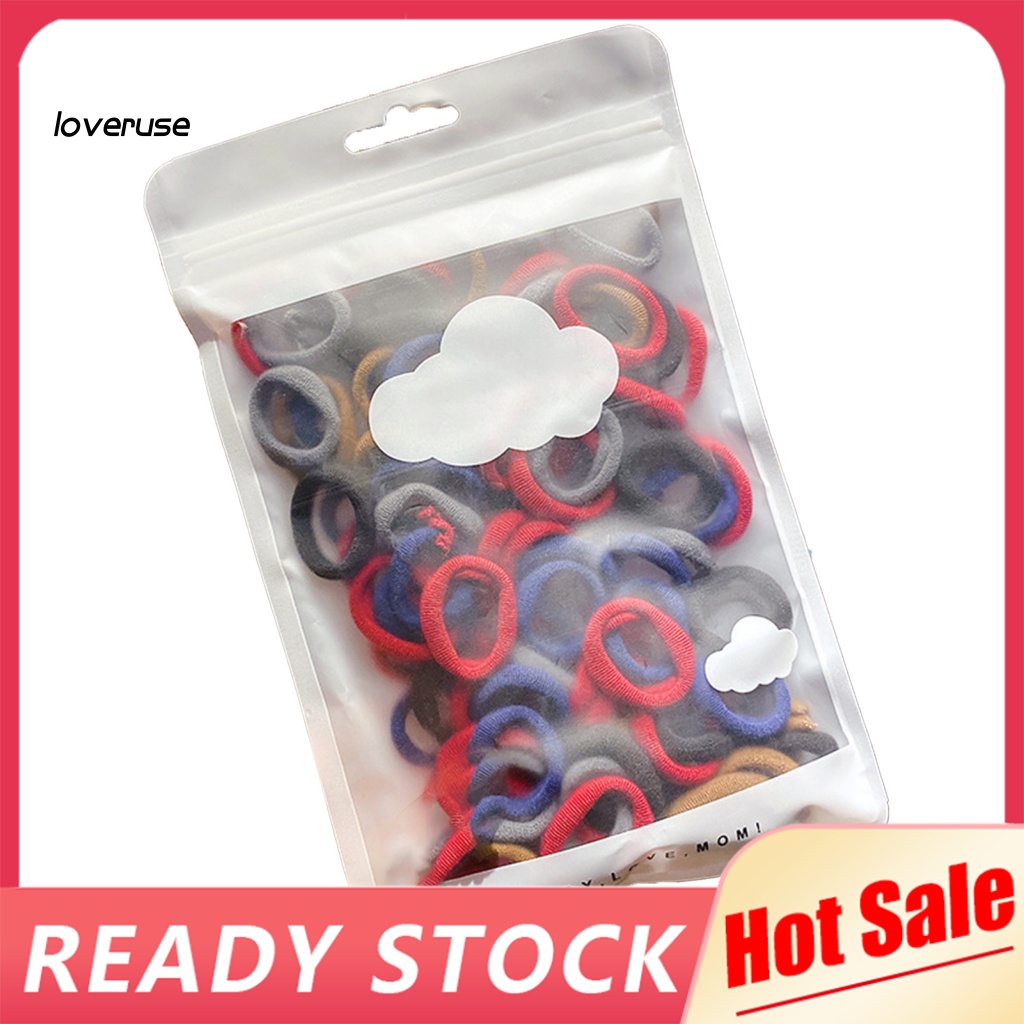 1 Túi Dây Buộc Tóc Scrunchies Nhiều Màu Sắc Đơn Giản Dành Cho Bé Gái