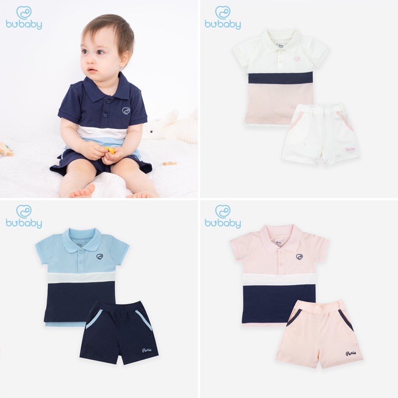 Bộ cộc tay kẻ Polo BUBABY