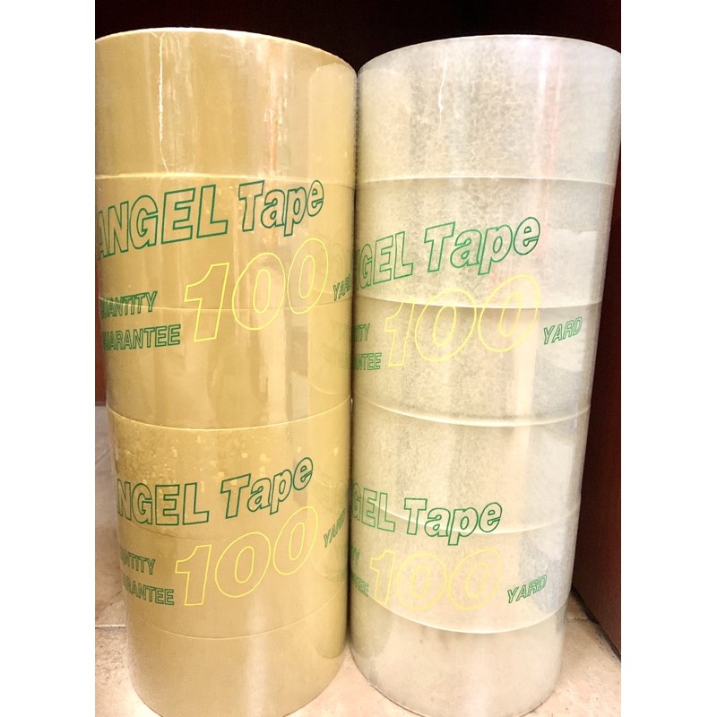 Cây 6 cuộn băng keo 5f-100yard đủ Angel Tape lõi xanh dương 1.4kg