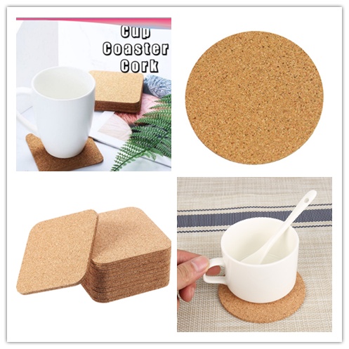 Cod Qipin 2pcs Bulat Anti-slip Iris Cangkir Coaster Cork Isolasi Panas Kopi Cangkir Teh Pad Di Kantor atau Rumah
