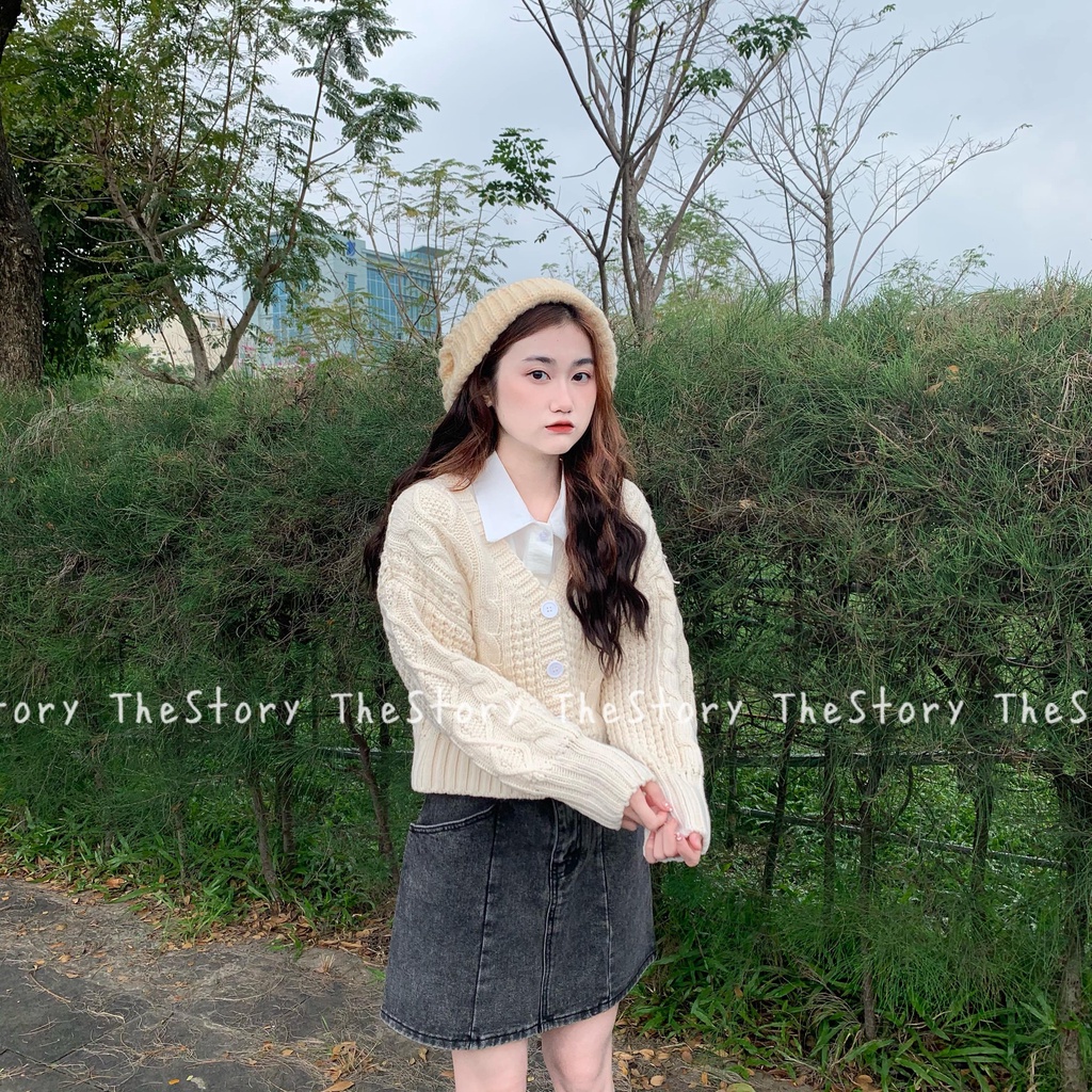 [STR] [ẢNH THẬT SHOP CHỤP] Áo cardigan len vặn thừng, dáng ngắn A2186