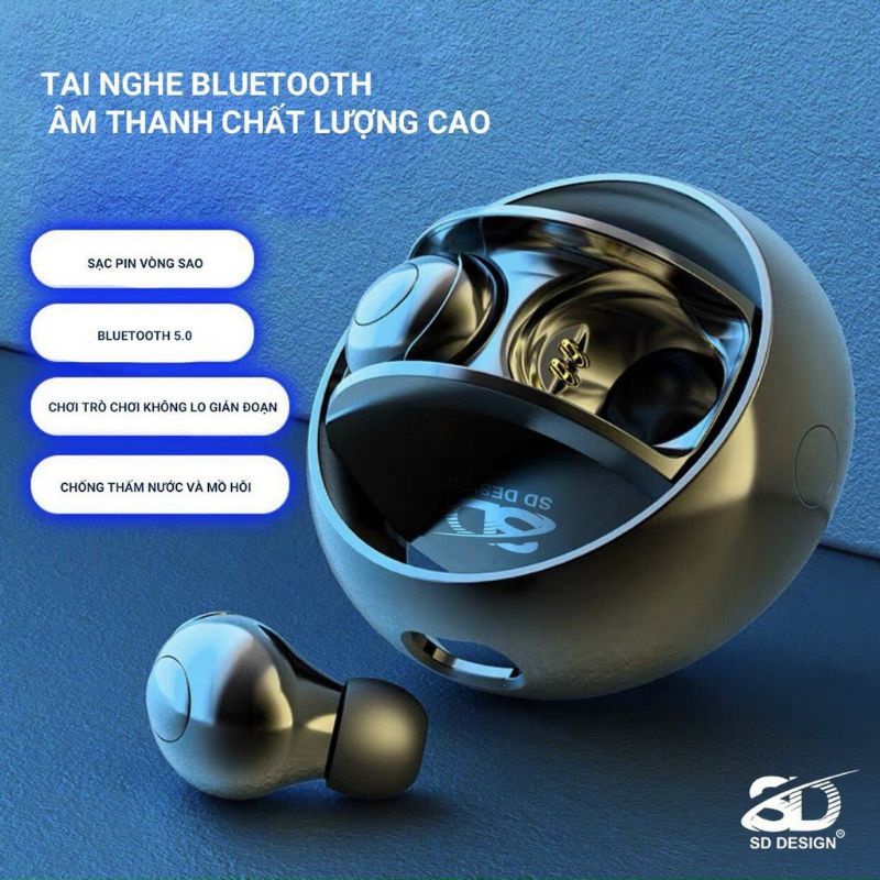 Tai Nghe Bluetooth Mini PH-68 không dây chính hãng SD Design chống ồn tốt, âm thanh hay kiểu dáng độc lạ