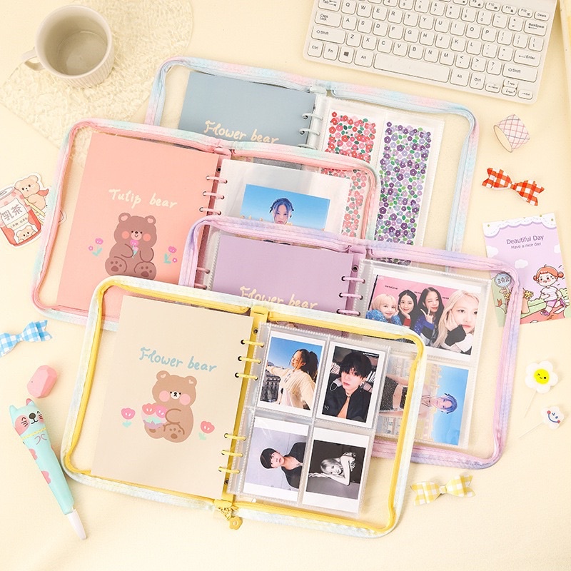 SỔ BINDER KHÓA KÉO A5 Glitter cuốn sổ planner ghi chép
