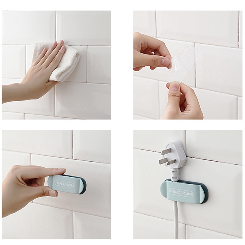 Set 1/4 móc dán tường treo dây điện tiện lợi