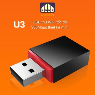 USB wifi bộ thu sóng wifi tốc độ 300 Mbps Wireless U3 Tenda chính hãng