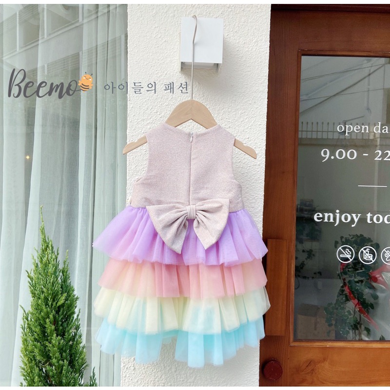 Váy kim tuyến phối ren kèm bờm 80-130