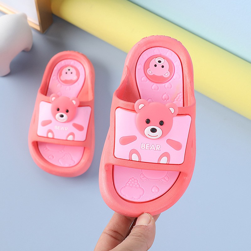 Dép đúc bánh mì nguyên khối thú bông gấu con 3D cho bé trai bé gái cao cấp cute