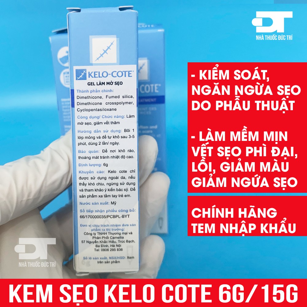 [Mã 66FMCGSALE1 giảm 10% đơn 250K] Kelo Cote gel ngừa, giảm sẹo Nhập khẩu Mỹ