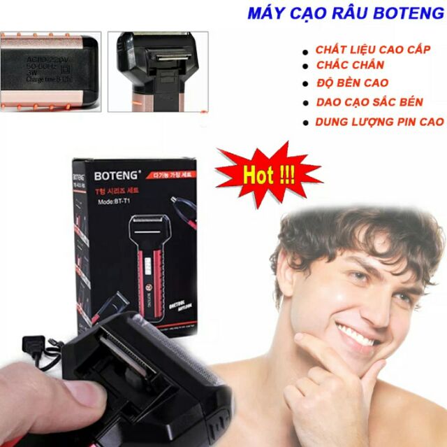 MÁY CẠO RÂU THÔNG MINH BOTENG 3 IN 1 CẮT TÓC, CẠO RÂU, TỈA LÔNG MŨI