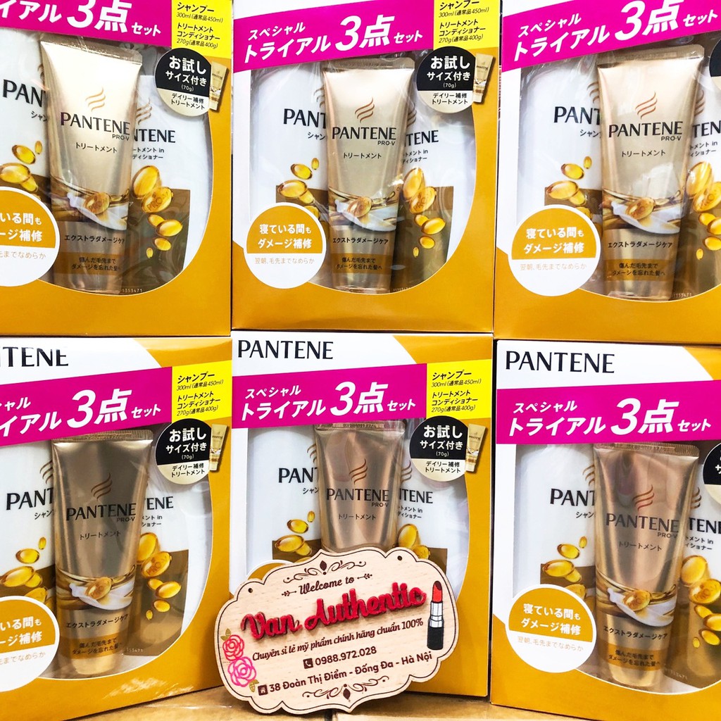 Bộ Dầu Gội Pantene Nhật Bản Pro-V set 3 gồm dầu gội, xả serum dưỡng tóc