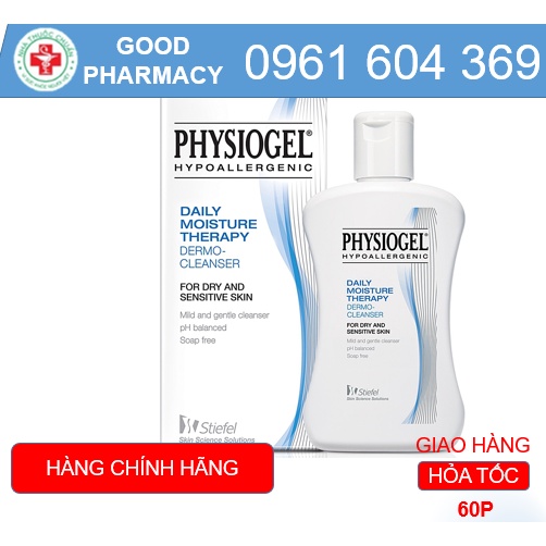PHYSIOGEL sữa rửa mặt DAILY MOISTURE THERAPY DERMO Dưỡng ẩm, Phù hợp cho da khô và da nhạy cảm chính hãng lọ 150ml