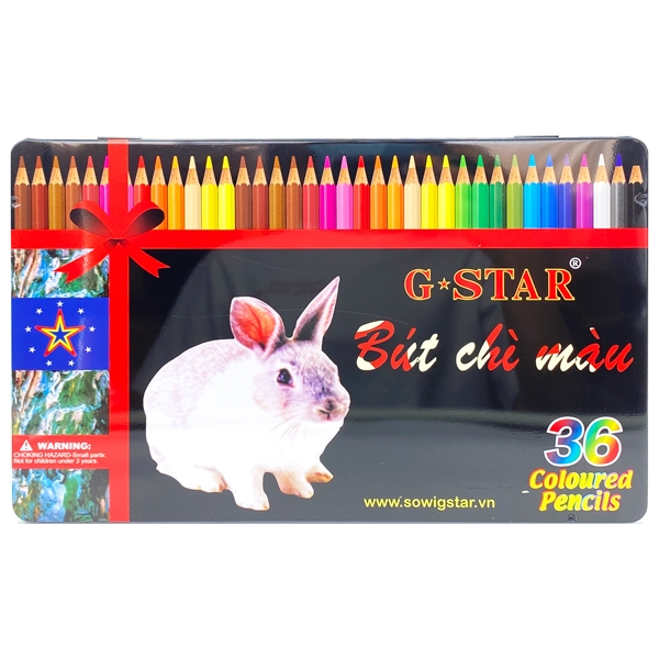 Hộp Thiếc Bút Chì 36 Màu Gstar