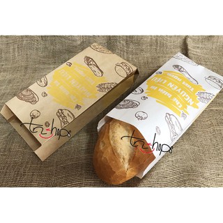 Túi giấy đựng bánh mì in họa tiết màu vàng
