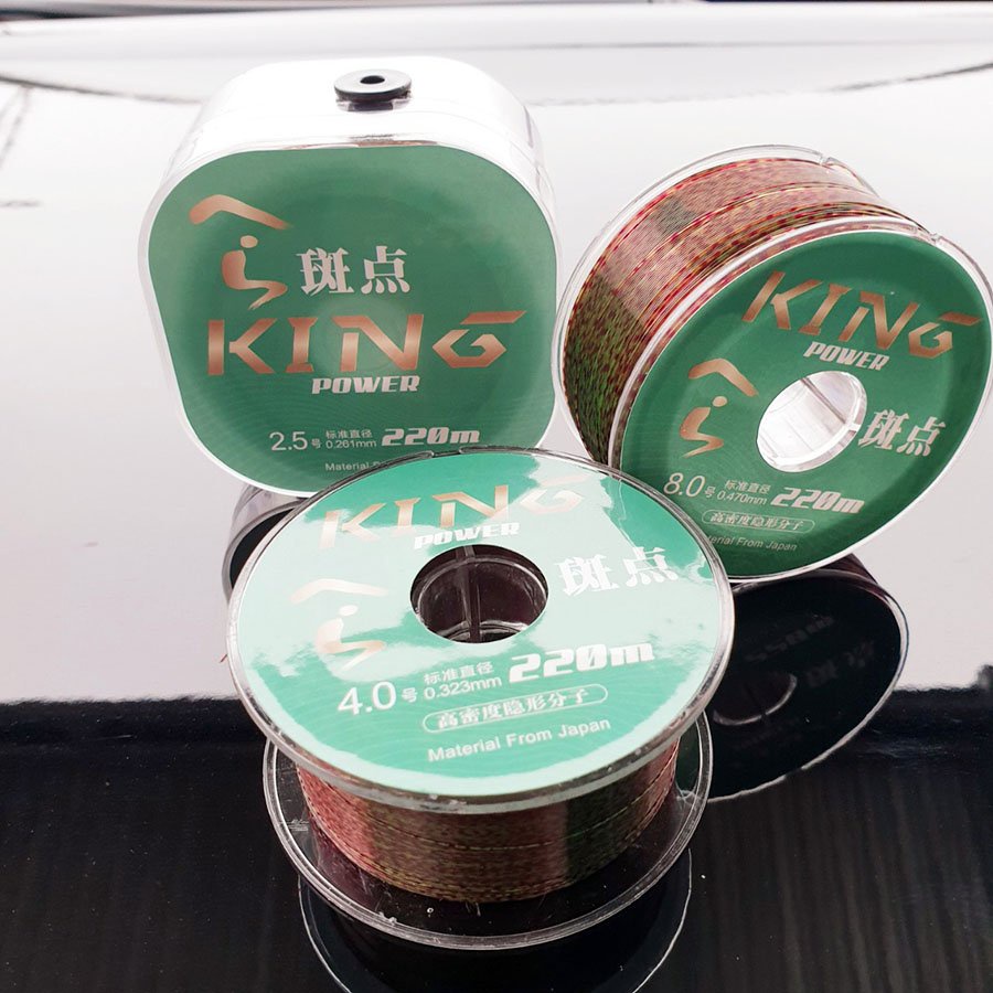 Cước Câu Cá KING POWER Cao Cấp Dây Câu Cá 220M Chất Liệu Nylon Tàng Hình Siêu Bền Siêu Dai Dùng Làm Thẻo Và Trục Câu Đài