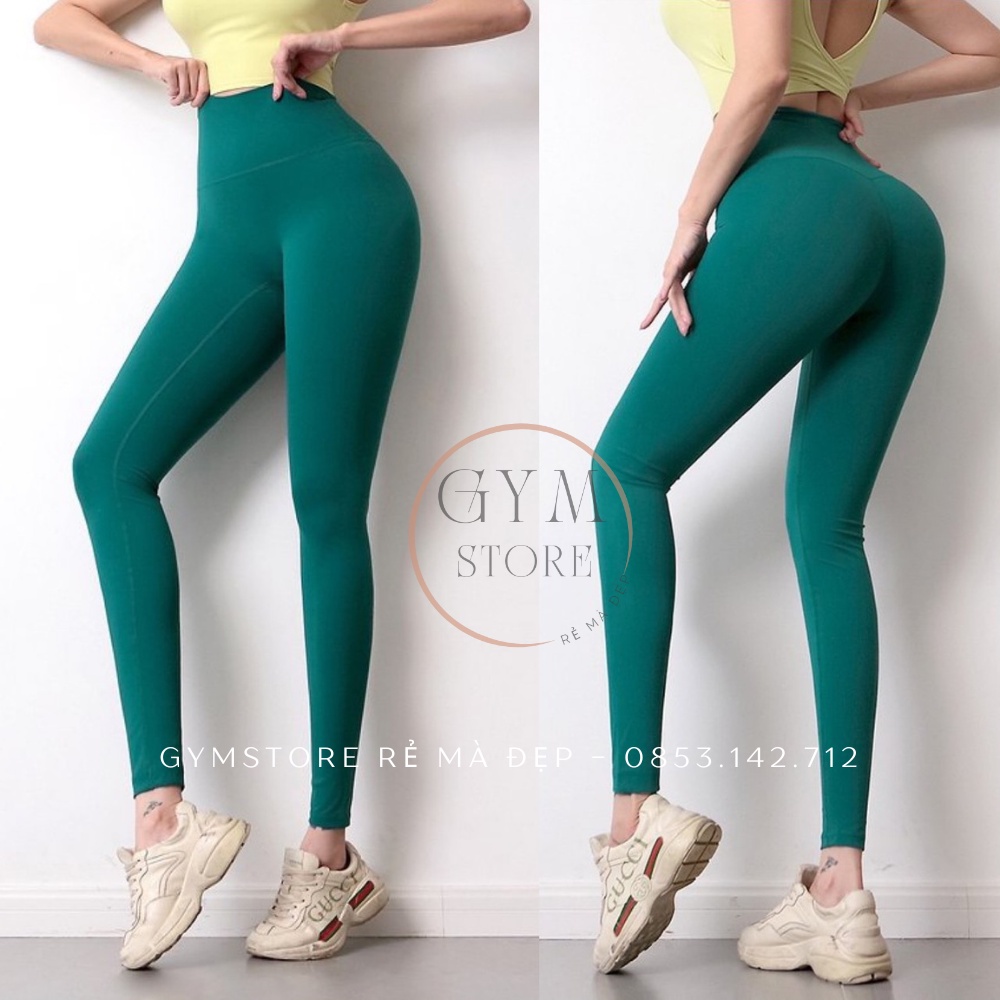 Quần Legging Cạp Cao Gen Bụng Nâng Mông Thể Thao Nữ Tập Gym Yoga Thun Poly Bột Siêu Co Giãn Cực Tôn Dáng 919