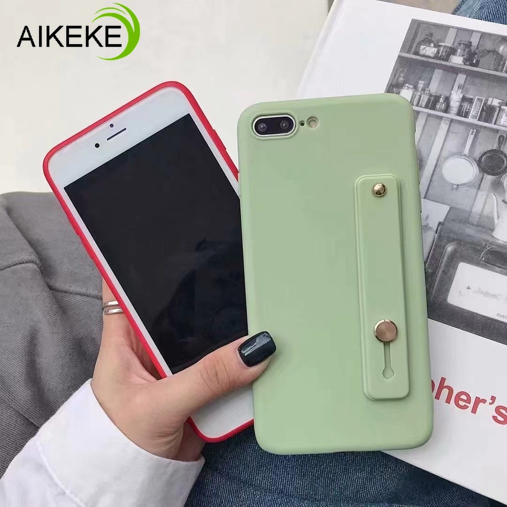Ốp Điện Thoại Silicone Mềm Màu Kẹo Có Giá Đỡ + Dây Đeo Cổ Tay Cho Xiaomi Redmi Note 11 Pro 11E 11s 11T 5G