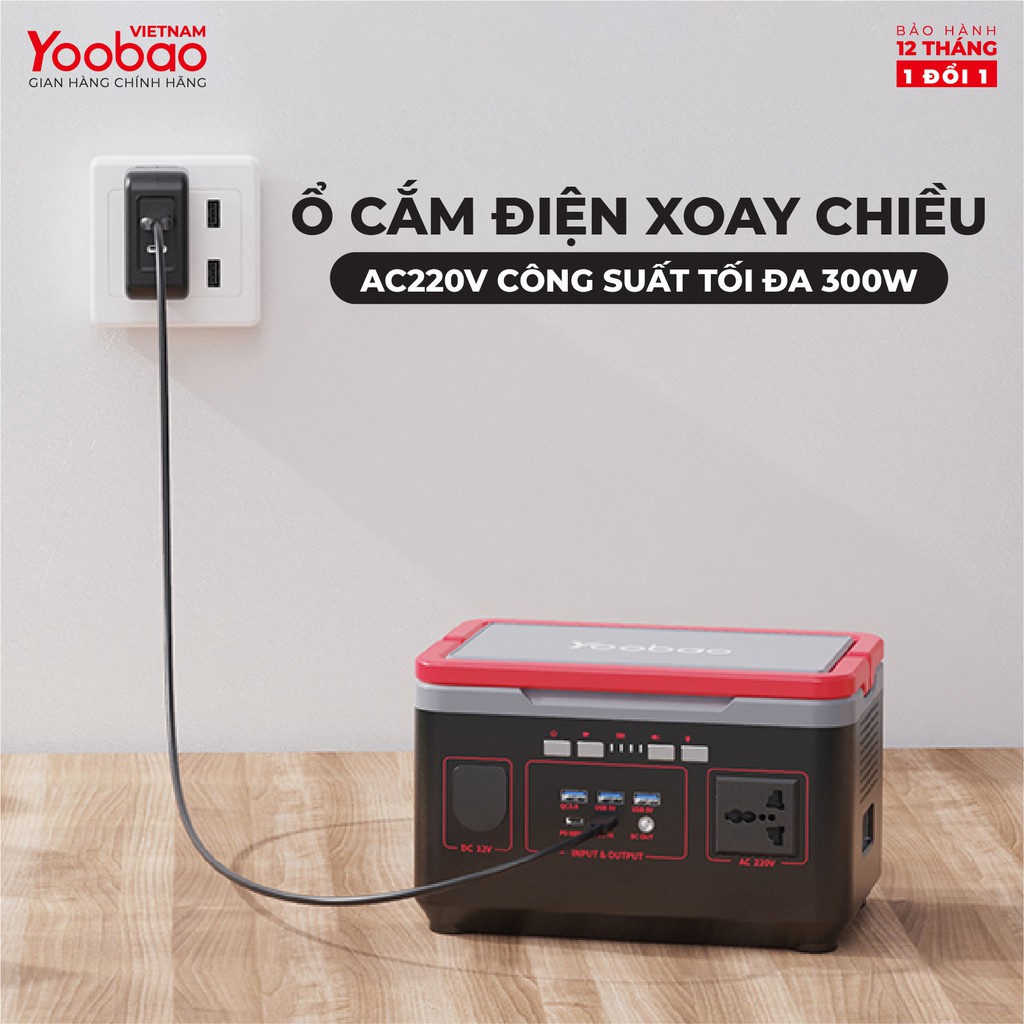 Trạm sạc dự phòng 90000mAh Yoobao EN300 Sạc nhanh PD60W 220V/300W - Hàng chính hãng - Bảo hành 12 tháng 1 đổi 1