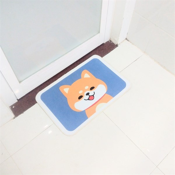 THẢM TRẢI SÀN HÌNH CHÓ SHIBA VUI NHỘN SIÊU THẤM HÚT - THẢM CHÙI CHÂN NHÀ TẮM LÔNG MỀM CÓ ĐẾ CHỐNG TRƯỢT TỐT