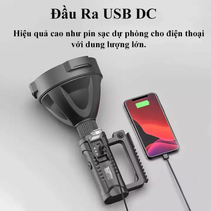 Đèn pin siêu sáng công suất lớn cầm tay W591 xé nát màn đêm ️🎖️ hỗ trợ sạc dự phòng điện thoại ⭐ chiếu xa 1000m | BigBuy360 - bigbuy360.vn