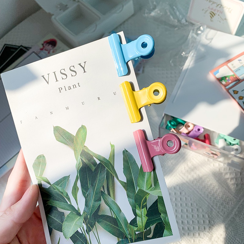 Kẹp giấy kim loại nhiều màu siêu xinh Kẹp tài liệu giấy tờ văn phòng CICIBOX