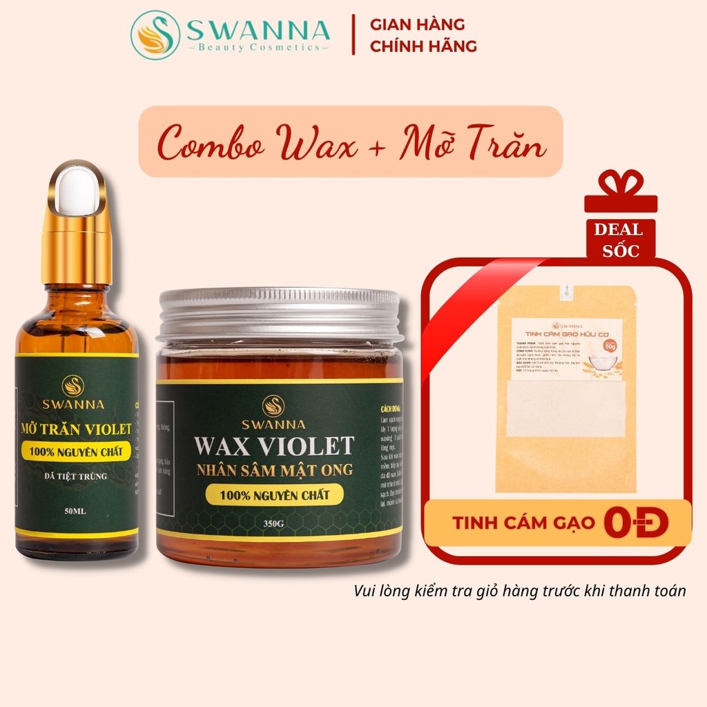 Wax lông Mỡ trăn VIOLET - Tặng Kèm Giấy và Que Gạt - Triệt lông nách - Tẩy lông tay chân - Wax vùng kín