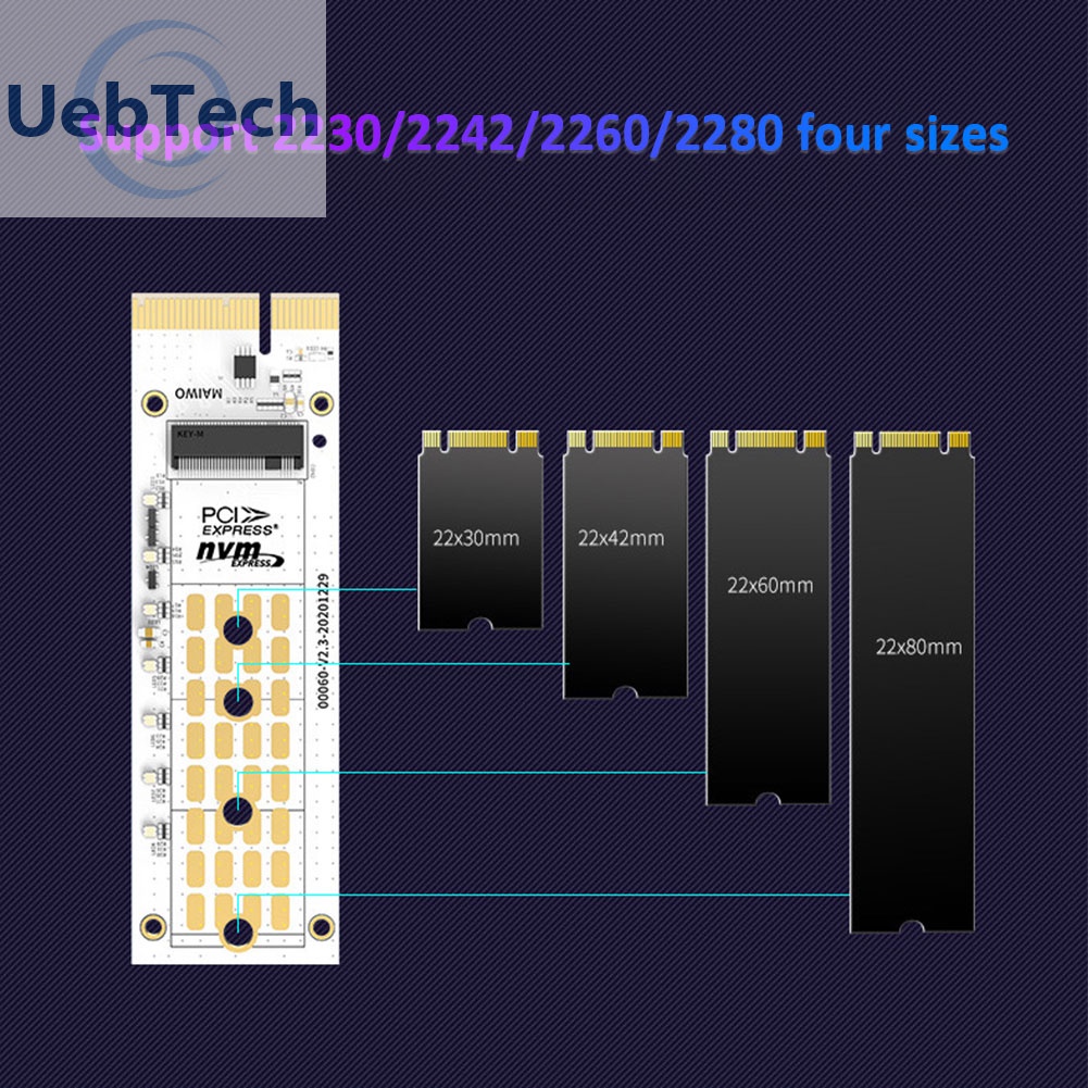 Thẻ chuyển đổi mở rộng ổ cứng Uebtech MAIWO PCIE sang M.2 NVME cho 2230/2242 SSD | BigBuy360 - bigbuy360.vn