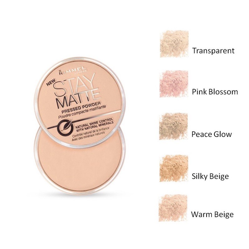 Phấn phủ khoáng kiềm dầu Rimmel Stay Matte 14g màu 001 transparent