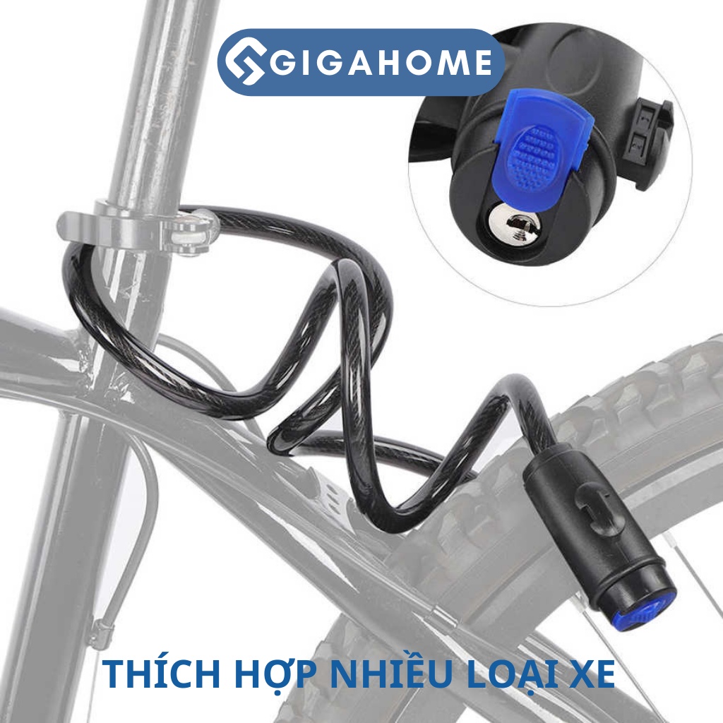 Khóa Dây Xe Đạp GIGAHOME Dây Cáp Thép Chắc Chắn, Chống Cắt Có Nút Nhấn 2584