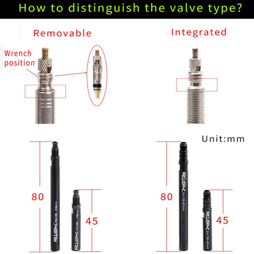 Đai Ốc Bằng Nhôm Tích Hợp Với Lõi Van Xe Đạp Chất Lượng Cao 45mm 80mm