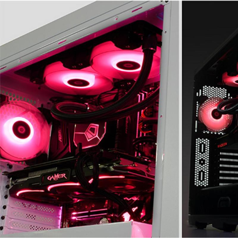 Bộ kit 3 Quạt Fan Case 12cm ID-Cooling DF-12025 RGB TRIO - Quạt thổi radiator, case, sức gió lớn, RGB đa màu tuyệt đẹp