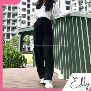 Quần culottes ống rộng suông dài chất dày lưng cao cài nút Sun pant (Tất cả là )