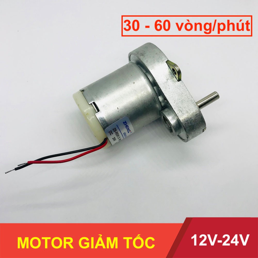 Motor giảm tốc cực mạnh 12V - 24V tốc độ 30 - 60 vòng có thể hoạt động liên tục - LK0226