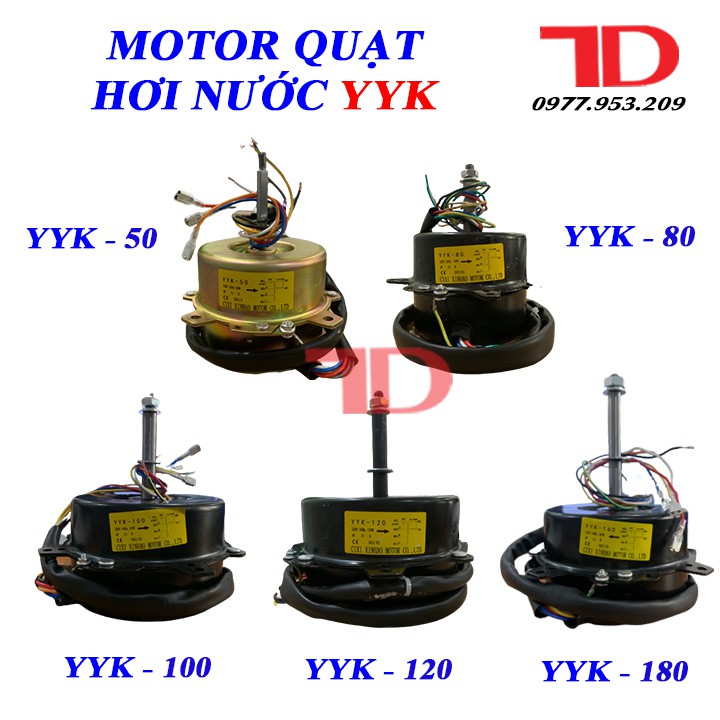 Motor quạt hơi nước các loại 50w, 80w, 100w, 120w, 160w, Mô tơ quạt điều hòa hơi nước