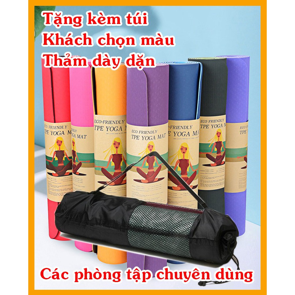 Thảm Tập Yoga Gym 2 Lớp Chuyên Dụng Eco Friendly Chống Trơn Trượt