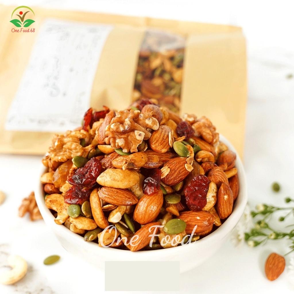 Granola Siêu Hạt, Ngũ Cốc GIảm Cân Ăn Kiêng Dinh Dưỡng Sữa Chua Siêu Ngon, Hạt Mix, OneFood68