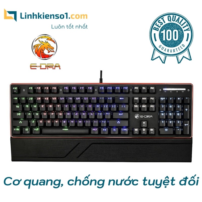 Bàn phím cơ quang học E-Dra EK300 KATANA Có kê tay, chống nước - Hàng chính hãng