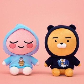 [Apeach Ryan Kakao friends] cặp gấu bông rian đào mặc áo hoodie ngồi chính hãng