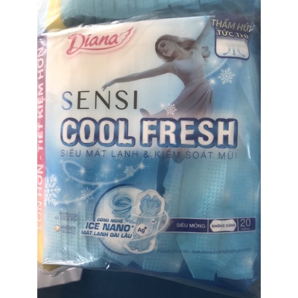 Băng vệ sinh Siêu Mỏng 20 Miếng DIANA Sensi Cool Fresh KO Cánh