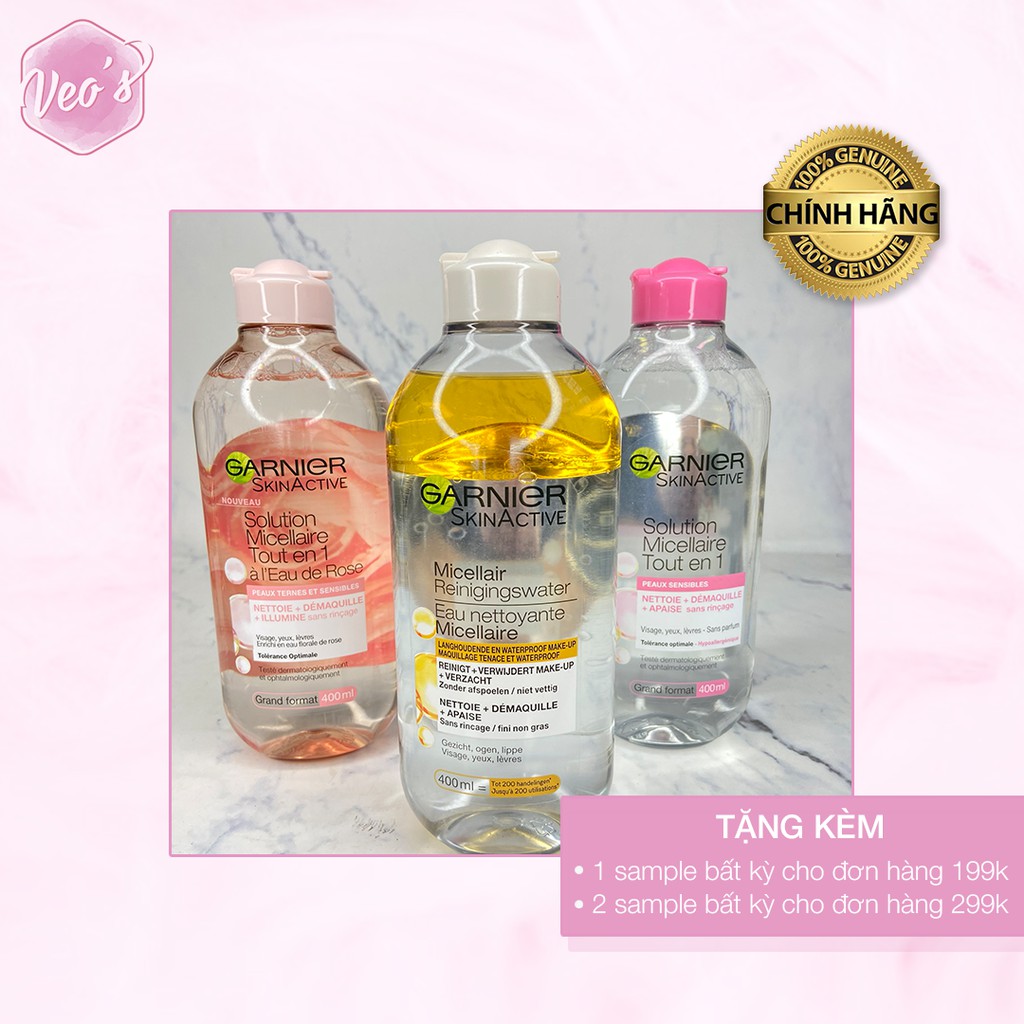 Nước tẩy trang Garnier SkinActive Micellar Cleansing Water 400ml