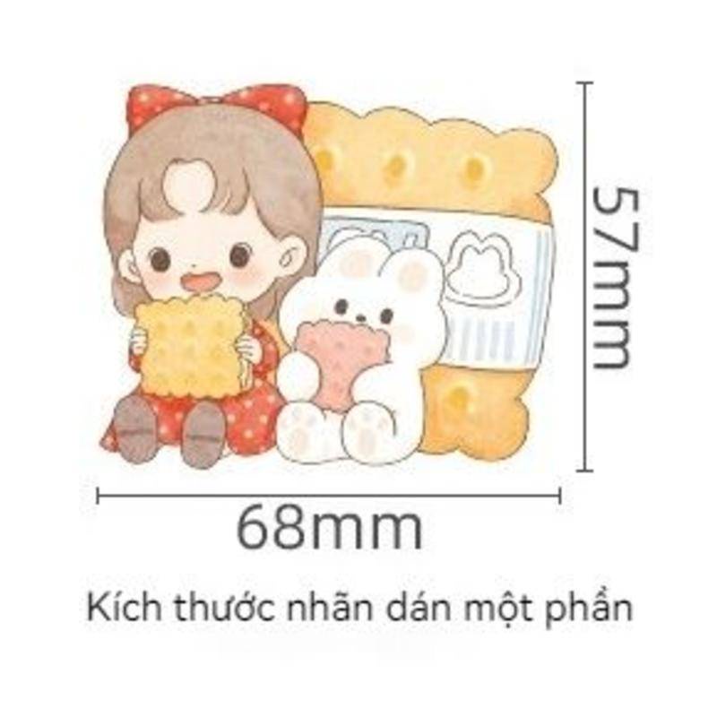 ⭐ iLado ⭐【10PCS】 telado sticker PET Không Thấm Nước Nhãn Hình Dán Cute Sticker Dễ Thương Sticker Trang Trí Sổ Dán Sổ Lưu Trữ Sticker Tập Vở Trang Trí Sổ Hình Dán Sticker  Hiểm Bộ Sticker Nhãn Dán Sổ Chiết Lưu Trữ