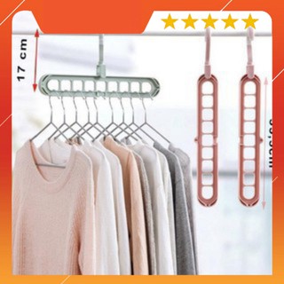 MÓC PHƠI QUẦN ÁO ĐA NĂNG THU GỌN 9 Ô MÓC, 2 KIỂU TREO