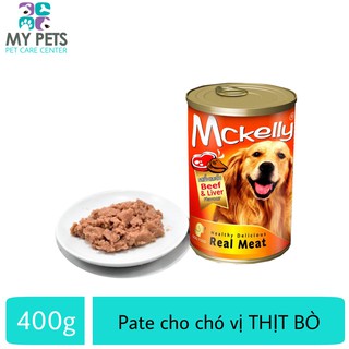 (Lon 400g) Pate Mckelly Cao Cấp Hương Vị Thịt Bò Dành Cho Chó Lớn