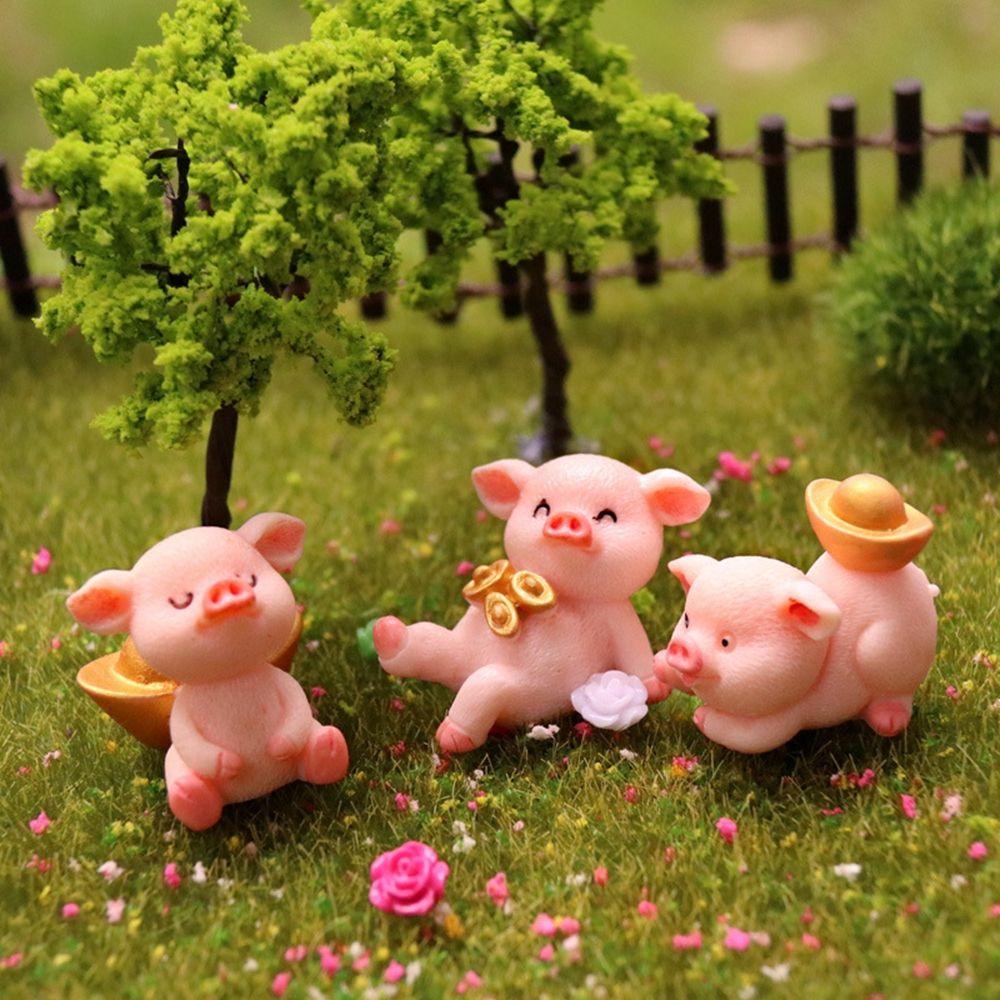 IVORY Mô Hình Chú Heo Con Bằng Nhựa Dễ Thương Trang Trí Giáng Sinh