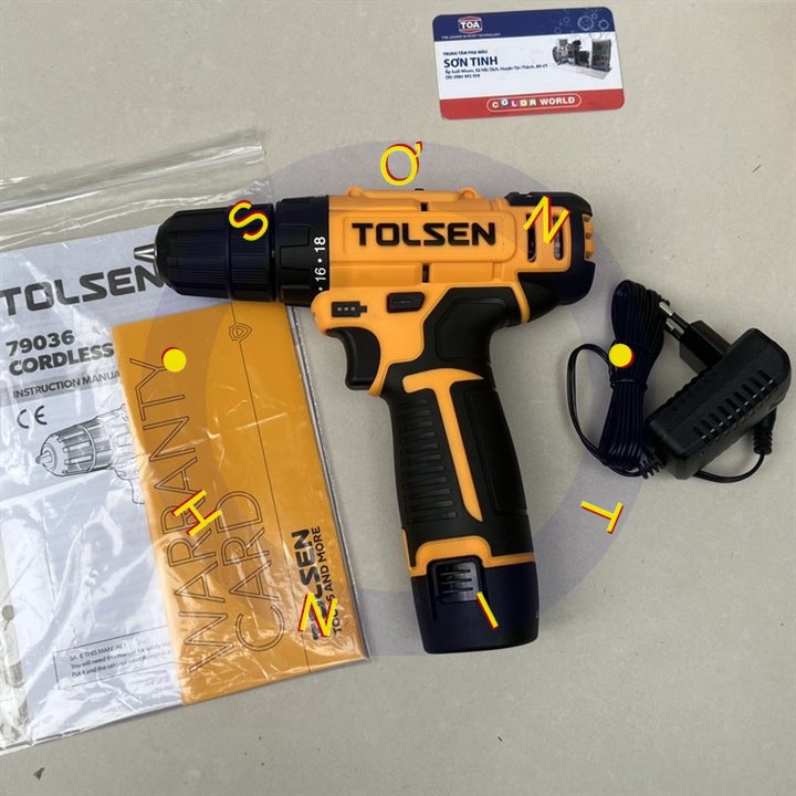 Máy khoan pin Tolsen 79036 (máy kèm 1 pin 1 sạc)