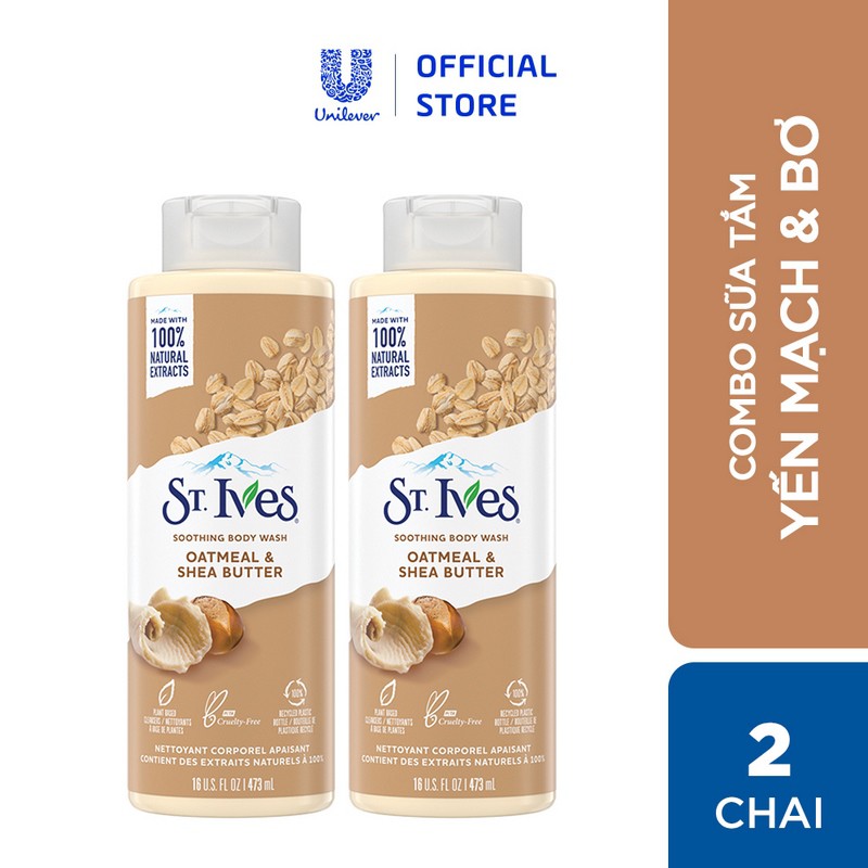 [Mã COSUI03 giảm 8% đơn 150K] Combo 2 chai Sữa tắm dưỡng da St.Ives Yến mạch và Bơ 473ml | BigBuy360 - bigbuy360.vn