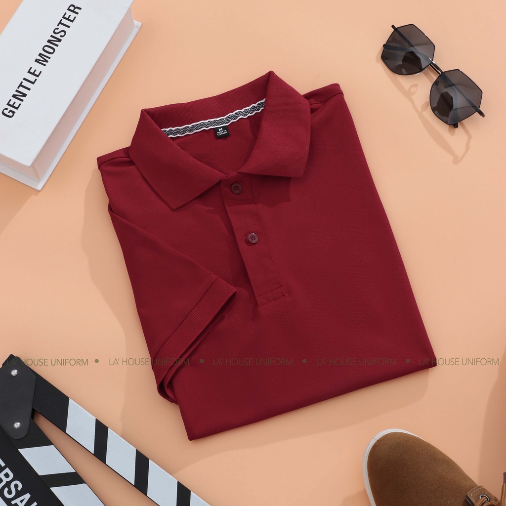 Áo thun polo màu đỏ đô La' House Uniform