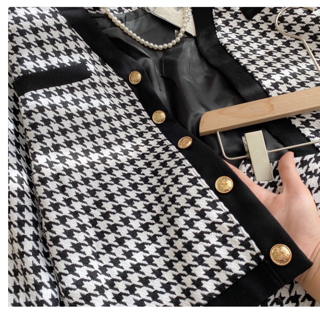 Set dạ tweed, Set dạ, Set áo dạ tweed tiểu thư phong cách Hàn thời trang nữ | BigBuy360 - bigbuy360.vn