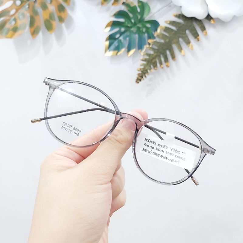Gọng kính tròn 8096 càng kính kim loại bọc nhựa