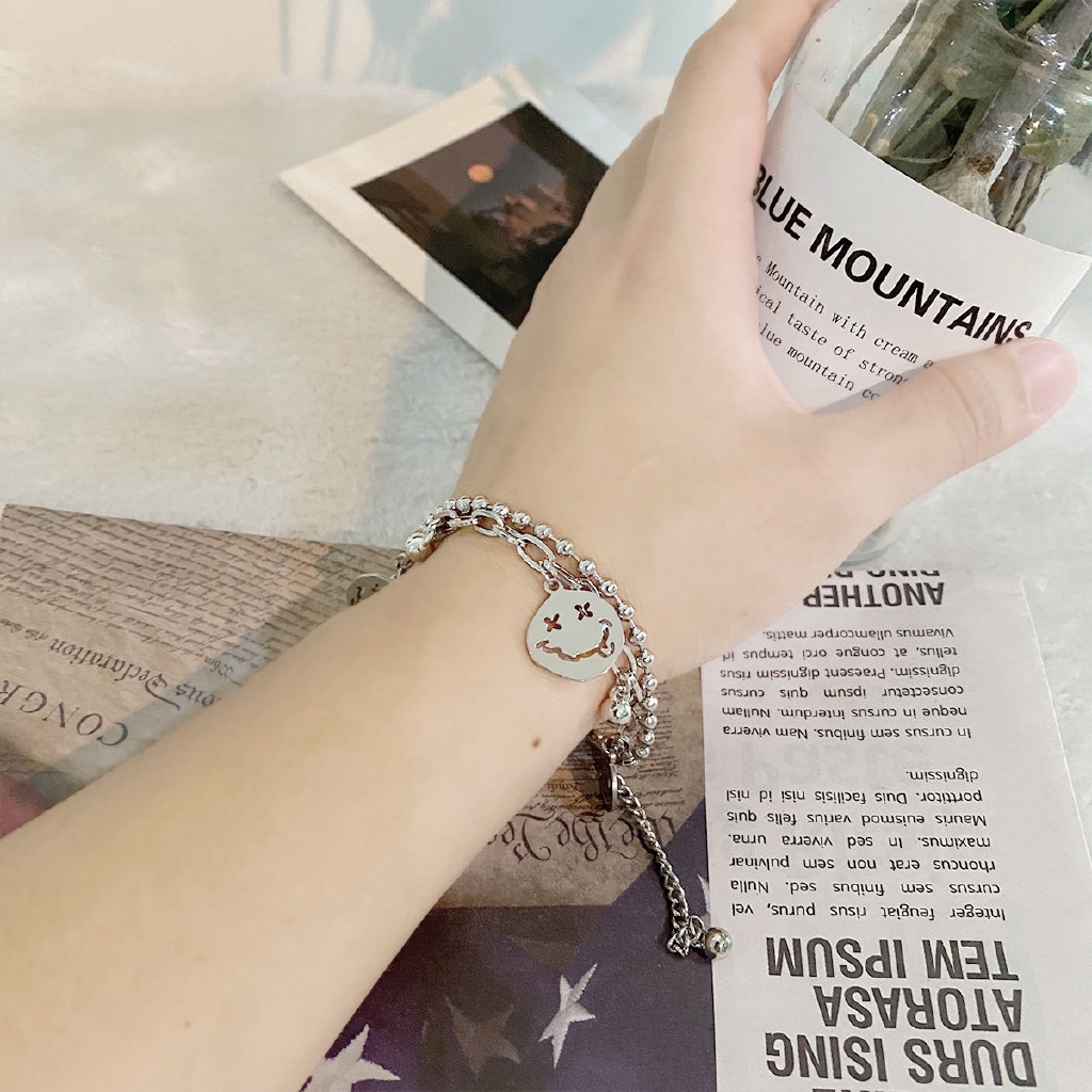 Vòng Tay Hai Lớp Hình Mặt Cười Phong Cách Thời Trang Nhật Hàn 22513